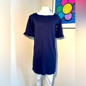 Lilly Pulitzer Navy Blue Ruffle Sleeve Dress Size M